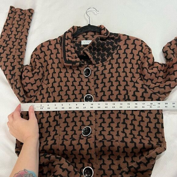 Willow Brown Black‎ Button Up Sweater Jacket Sz M - Picture 5 of 7